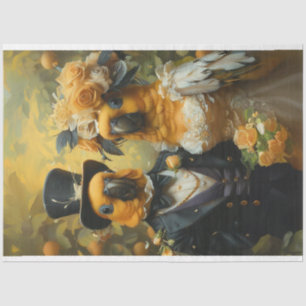 Decoupage Whimsical Conure Parrots Wedding Tissue Paper