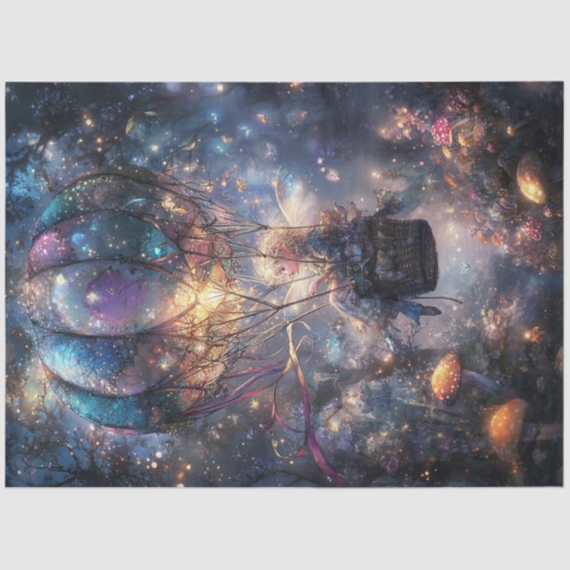 Decoupage Whimsical Fair in Balloon  Tissue Paper (Front)