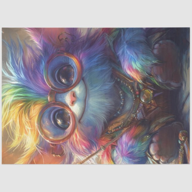 Decoupage Whimsical Fantasy Creature Vibrant Colou Tissue Paper (Front)