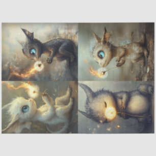 Decoupage Whimsical Fantasy Dragons Tissue Paper