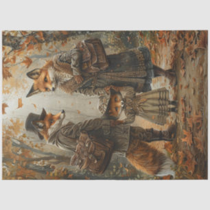 Decoupage Whimsical Fox Family The Bridges Tissue Paper