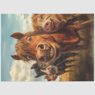 Decoupage Whimsical Funny Animal Pose  Tissue Paper