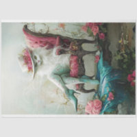 Decoupage Whimsical Graceful Exotic Cat in Chair