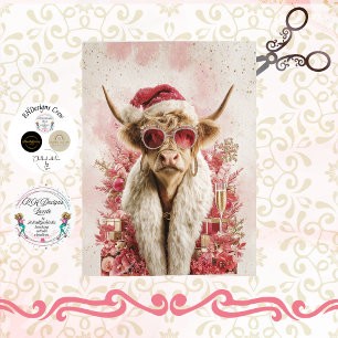 Decoupage Whimsical High Fashion Highland Cow Tissue Paper