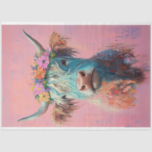 Decoupage Whimsical Highland Bessie Tissue Paper