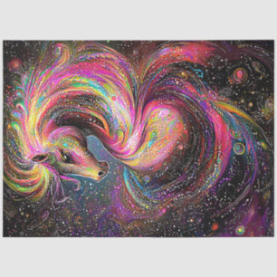 Decoupage Whimsical Horse Vibrant Abstract Swirl Tissue Paper