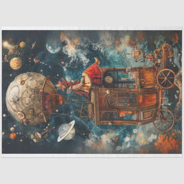 Decoupage Whimsical Hot Air Balloon Rides  Tissue Paper (Front)