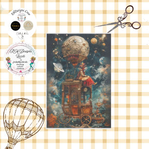 Decoupage Whimsical Hot Air Balloon Rides Tissue Paper
