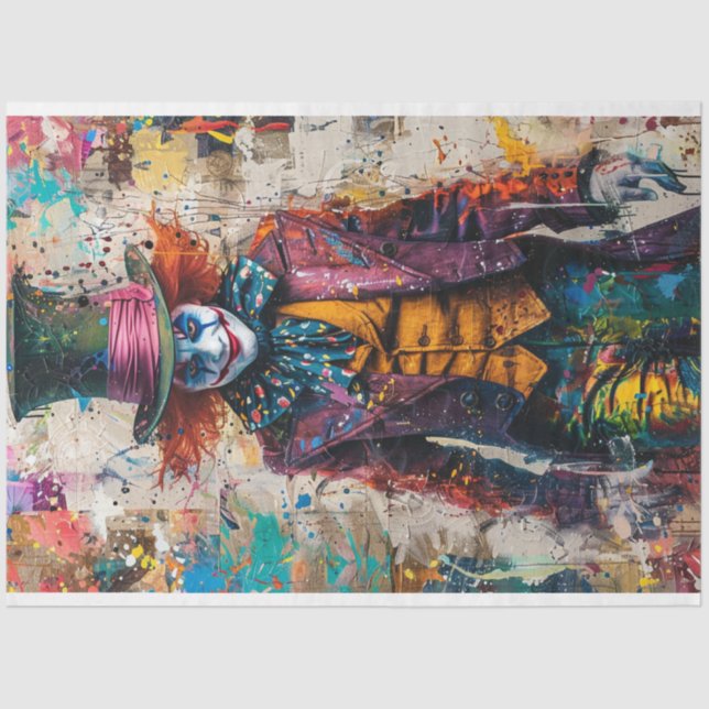 Decoupage Whimsical Jester Digital Art  Tissue Paper (Front)