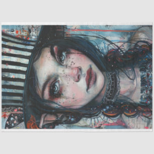 Decoupage Whimsical Jester Girl Fiona  Tissue Paper