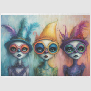 Decoupage Whimsical Lady Trio from Whimsyville Tissue Paper
