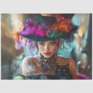 Decoupage Whimsical Magical Good Witch  Tissue Pap Tissue Paper