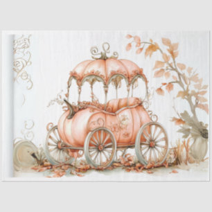 Decoupage Whimsical Peach Carriage  Tissue Paper