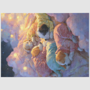 Decoupage Whimsical Puppies Pajamas in the Clouds  Tissue Paper