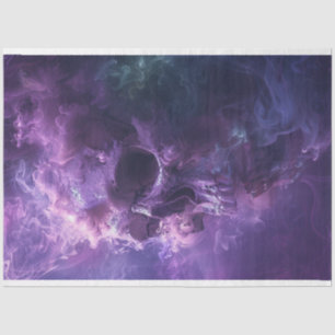Decoupage Whimsical Purple Smoke Glowing Skull  Tissue Paper