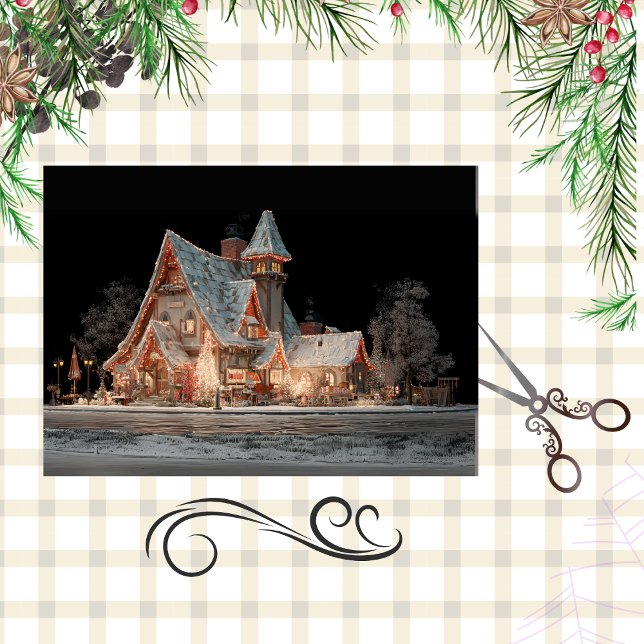 Decoupage Whimsical Santa Claus Country Cottage Tissue Paper (Creator Uploaded)