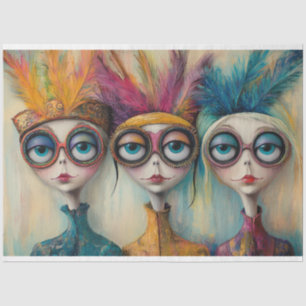 Decoupage Whimsical School Librarians  Tissue Paper