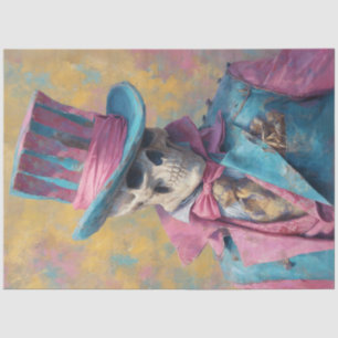 Decoupage Whimsical Skeleton Vintage Suit Tophat Tissue Paper