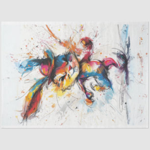 Decoupage Whimsical Splash Painting Rabbit Tissue Paper