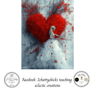 Decoupage Whimsical Valentine Heart & Lady Tissue Paper