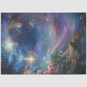 Decoupage Whimsical Vibrant Landscape Terrains Tissue Paper