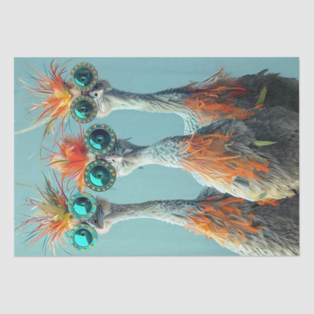Decoupage Whimsical Wackadoodle Bird Art Tissue Paper (Front)