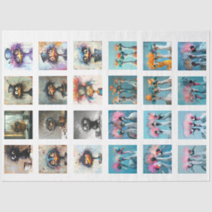 Decoupage Whimsical Wackadoodle Character Club 1  Tissue Paper