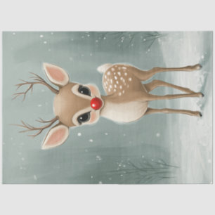 Decoupage Whimsical Winter Rudolph Christmas Tissue Paper