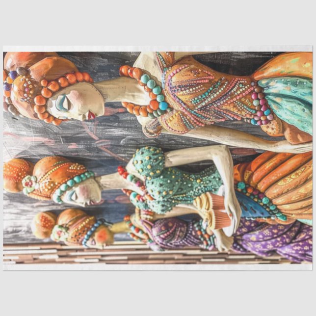 Decoupage Whimsical Woman Art Deco  Tissue Paper (Front)