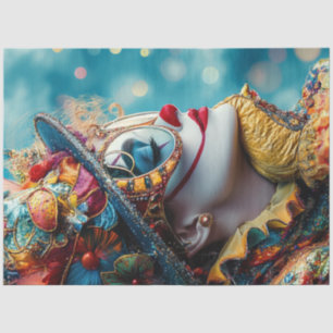 Decoupage Whimsical Woman Circus Costume Design Tissue Paper