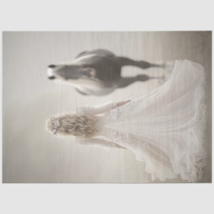 Decoupage Whispers of Wedding Day Lady & Horse Tissue Paper