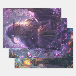 Decoupage Wizards Set of 3  Wrapping Paper Sheet