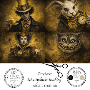 Decoupage Wonderland Inspired Character Set Tissue Paper