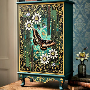 Decoupage Woodland Moth Illustration Tissue Paper