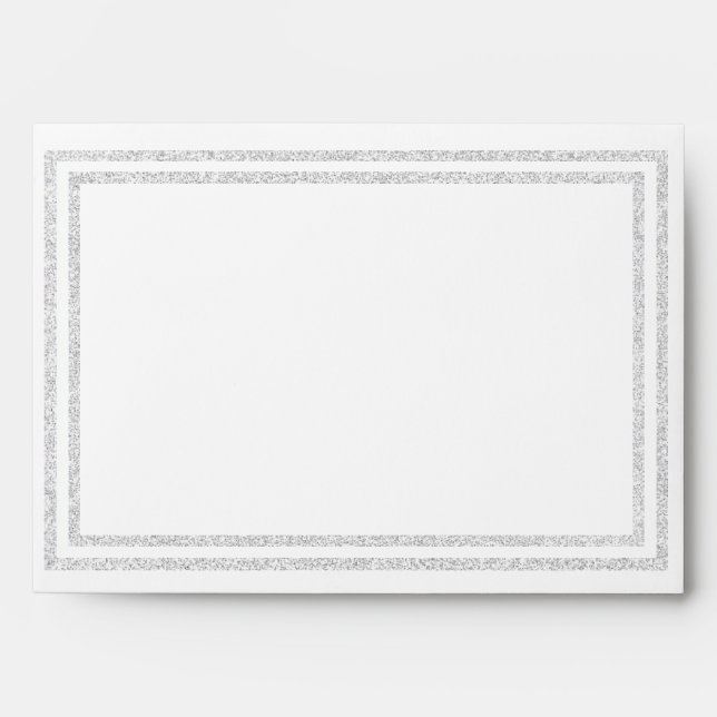 Découpe brillante en argent blanc chic - Enveloppe (Devant)