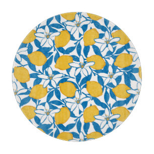 Découper Croquis de citron floral à la main - Planche à déc