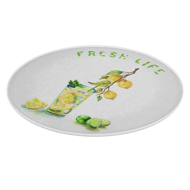 Découper Planche à boire de citron frais - Texte personnali (Coin)