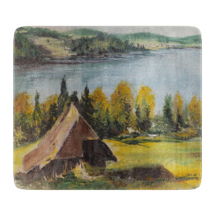 Découper Planche À Coupe En Verre Et Chalet De Peinture De 