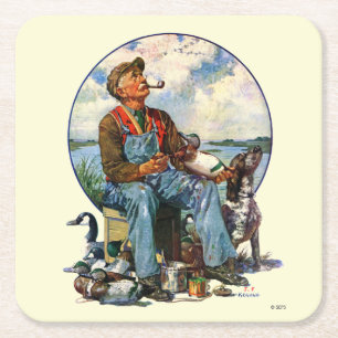 Decoys Square Paper Coaster