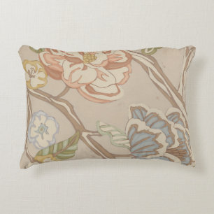 Decrative Organza Chintz Floral Design Accent Pillow