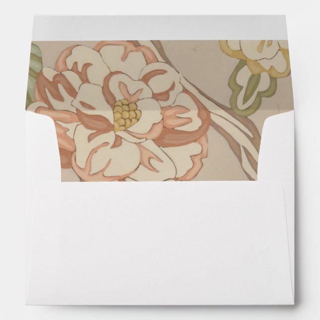 Decrative Organza Chintz Floral Design Envelope (Back (Bottom))