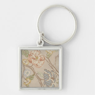 Decrative Organza Chintz Floral Design Keychain
