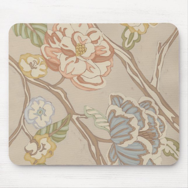Decrative Organza Chintz Floral Design Mouse Pad (Front)