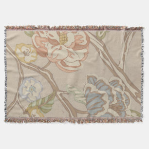 Decrative Organza Chintz Floral Design Throw Blanket