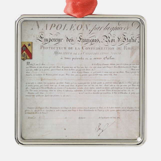 Decree of nobility created under the First Metal Ornament (Front)