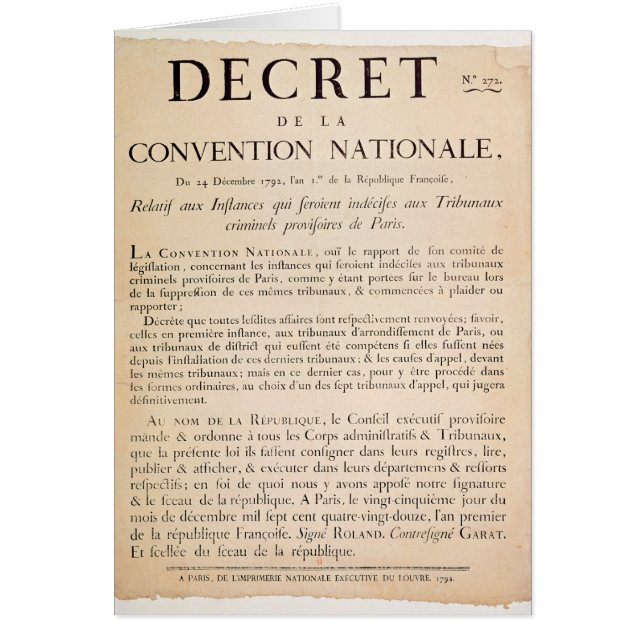 Decree of the National Convention (Front)