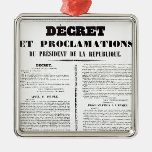 Decree & Proclamation by Napoleon Bonaparte Metal Ornament
