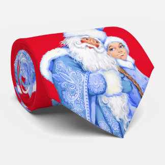 Ded Moroz + Snegurochka necktie - Christmas tie