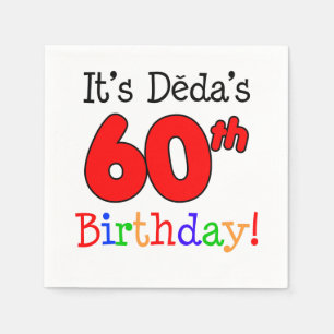Deda's 60th Birthday Czech Grandpa Napkin