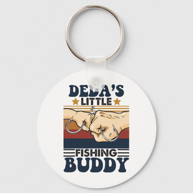 Deda's Little Fishing Buddy Funny Fishing Partner  Keychain (Front)